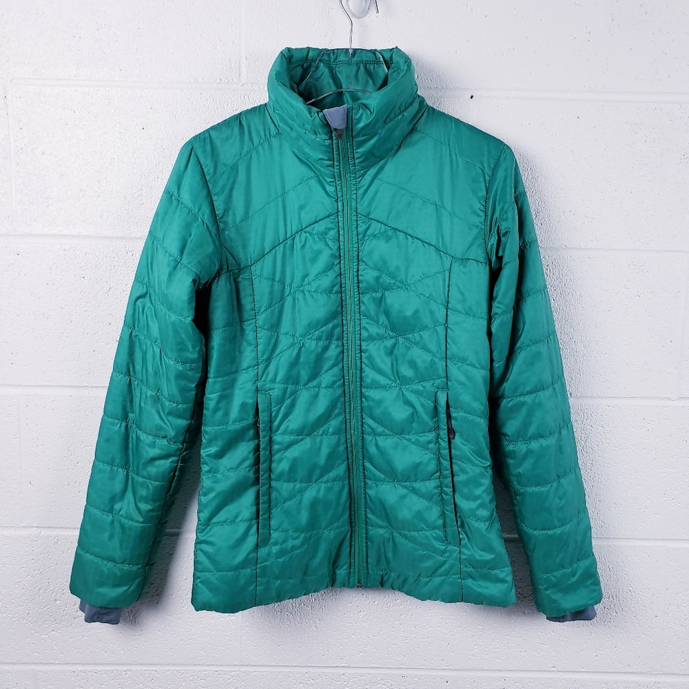 Columbia Mighty Light Omni Heat Full Zip Quilted Puffer Jacket Green Size Small